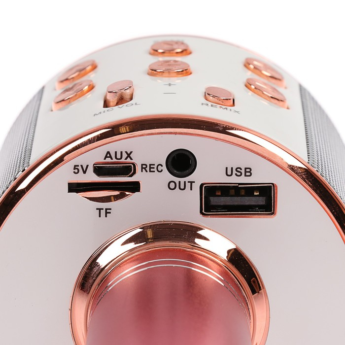 Микрофон для караоке Luazon LZZ-56, WS-858, 1800 мАч, розовый Микрофон для караоке Luazon LZZ-56, WS-858, 1800 мАч, розовый