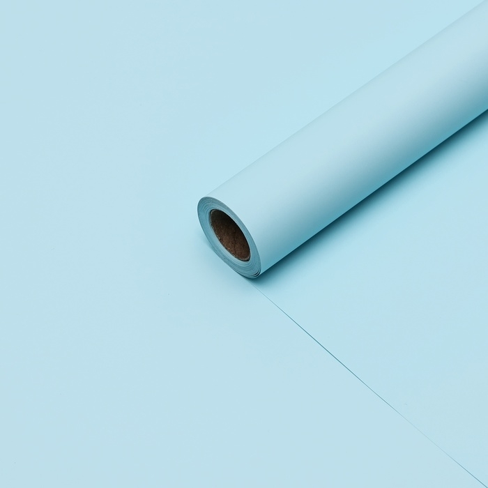 Пленка для цветов тонированная, матовая, голубой, 0,5 х 10 м ±1 см, 65 мкм