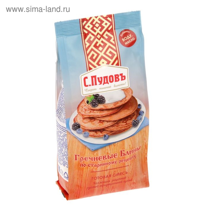 Мучная смесь С.Пудовъ гречневые блины по старинному рецепту, 350 г Мучная смесь С.Пудовъ гречневые блины по старинному рецепту, 350 г