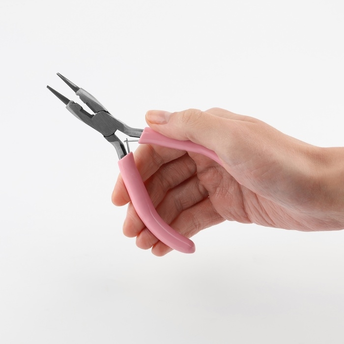 Круглогубцы с бокорезом, для рукоделия, 13 × 6,5 см, цвет серебряный/розовый Круглогубцы с бокорезом, для рукоделия, 13 × 6,5 см, цвет серебряный/розовый