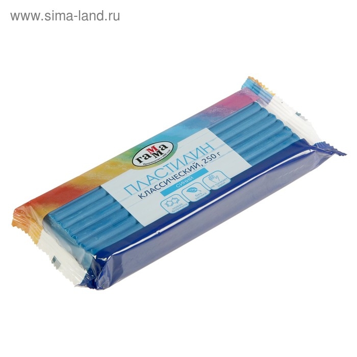 Пластилин 250 г, Пластилин 250 г, "Гамма" Классический, синий