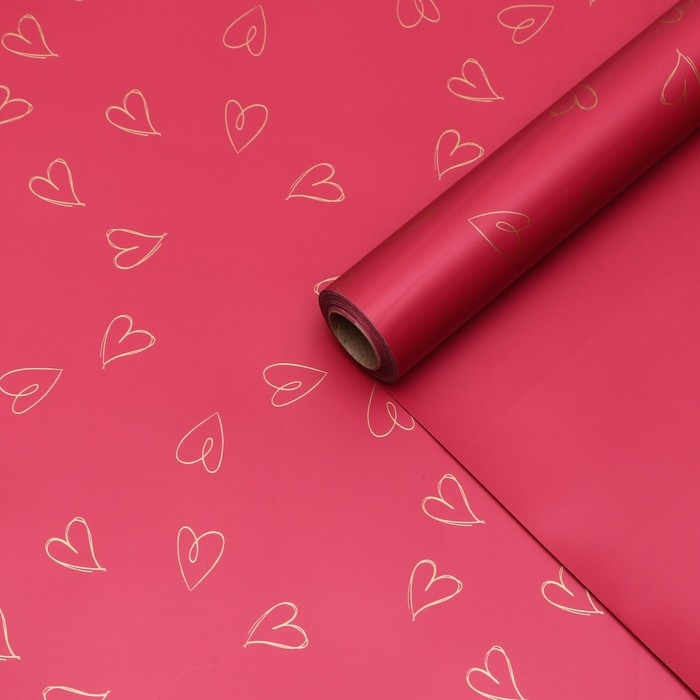 Пленка для цветов 57см x10м, красный, 65 микрон Пленка для цветов 57см x10м, красный, 65 микрон