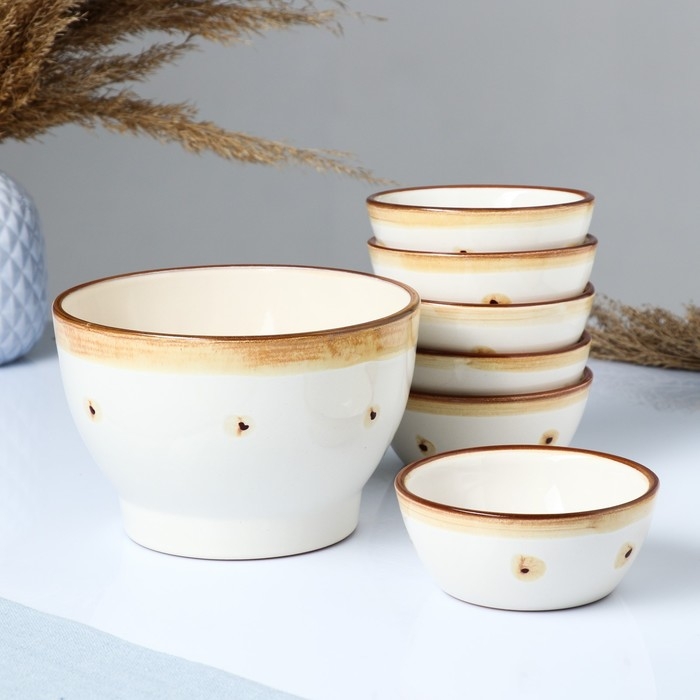 Набор салатников Набор салатников "Лето" 6х0,2л / 1х1л, карамель