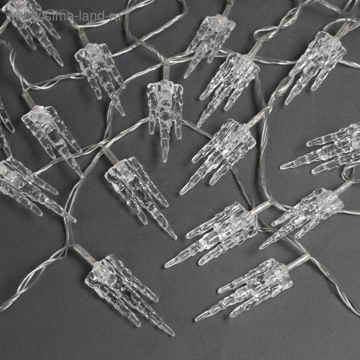 Гирлянда &laquo;Нить&raquo; 5 м с насадками &laquo;Льдинка&raquo;, IP20, прозрачная нить, 20 LED, свечение мульти (RG/RB), мигание, 220 В