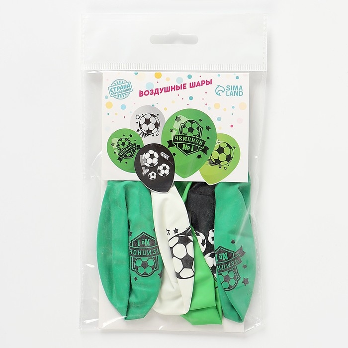 Воздушный шар латексный 12" &laquo;Футбол&raquo;, 5 шт.