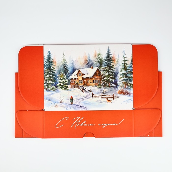 Коробка подарочная новогодняя складная «Зимний лес», 30.7 х 22 х 9.5 см, Новый год