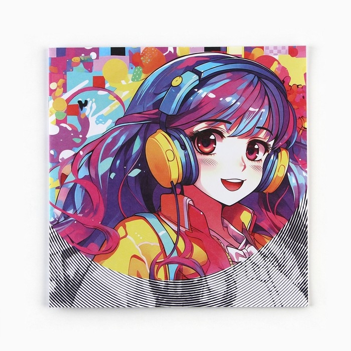 Спиральная раскраска-антистресс «Девочки-аниме», 20 х 20 см Спиральная раскраска-антистресс «Девочки-аниме», 20 х 20 см