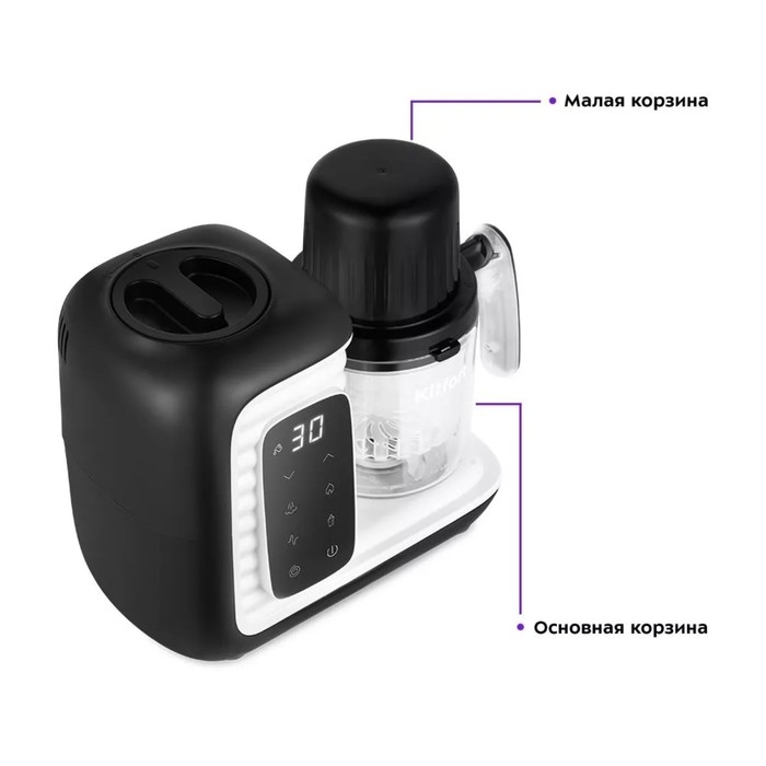 Блендер-пароварка Kitfort KT-2323, стационарный, 430 Вт, 0.45/0.3/0.2 л, чёрно-белый Блендер-пароварка Kitfort KT-2323, стационарный, 430 Вт, 0.45/0.3/0.2 л, чёрно-белый