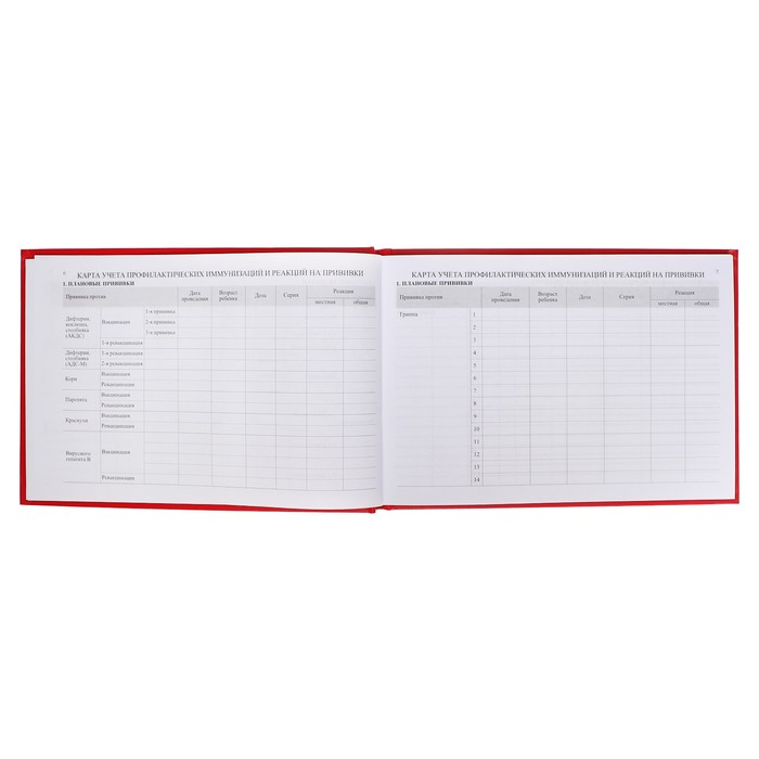 Медицинская карта ребёнка "История развития" А5, 205 х 150 мм, форма 112, красная, твёрдая обложка, 96 листов