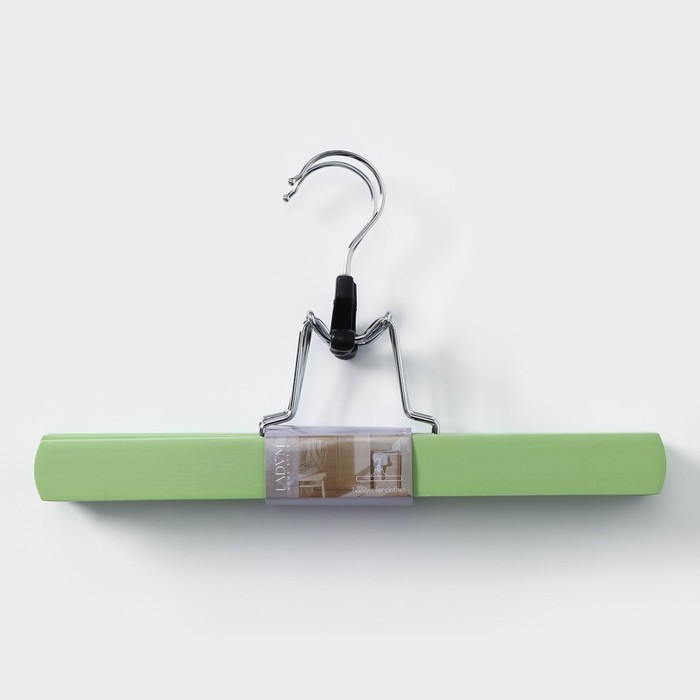 Вешалки для брюк и юбок LaDо́m Brillant, 30×17×2,4 см, 2 шт, деревянные, цвет фисташковый Вешалки для брюк и юбок LaDо́m Brillant, 30×17×2,4 см, 2 шт, деревянные, цвет фисташковый