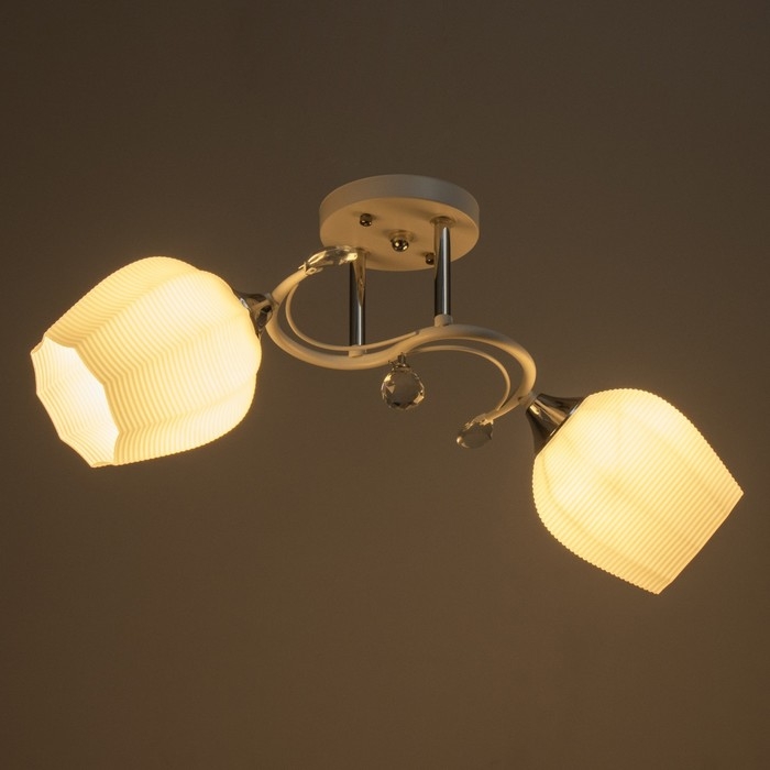 Люстра Люстра "Зарина" 2хЕ27 40Вт белый 54х27х24см BayerLux