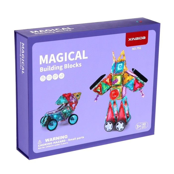 Конструктор магнитный «Магический магнит», 90 деталей Конструктор магнитный «Магический магнит», 90 деталей