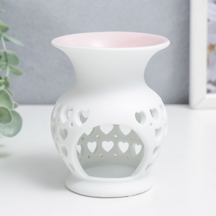 Аромалампа керамика Аромалампа керамика "Сеточка из сердец" МИКС 9х7,5х7,5 см