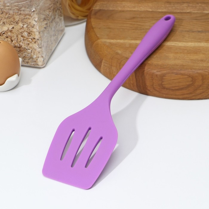 Лопатка с прорезями Доляна «Фиалка», 29,5 см, цвет фиолетовый Лопатка с прорезями Доляна «Фиалка», 29,5 см, цвет фиолетовый