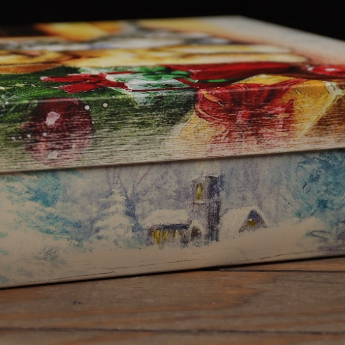 Новый год. Коробка подарочная новогодняя складная, крышка-дно Новый год. Коробка подарочная новогодняя складная, крышка-дно "С Новым Годом" 30 х 30 х 8 см