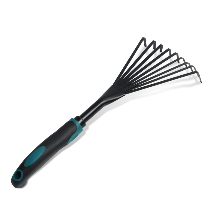 Грабли малые, веерные, пластинчатые, 9 зубцов, длина 40 см, эргономичная прорезиненная ручка, Greengo Грабли малые, веерные, пластинчатые, 9 зубцов, длина 40 см, эргономичная прорезиненная ручка, Greengo