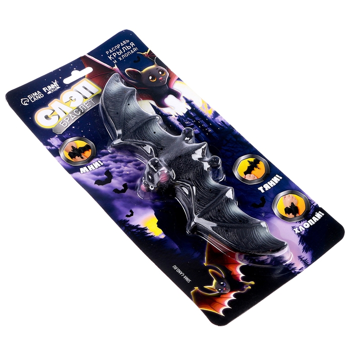 Браслет детский  Браслет детский "Летучая мышь", цвета МИКС, на блистере