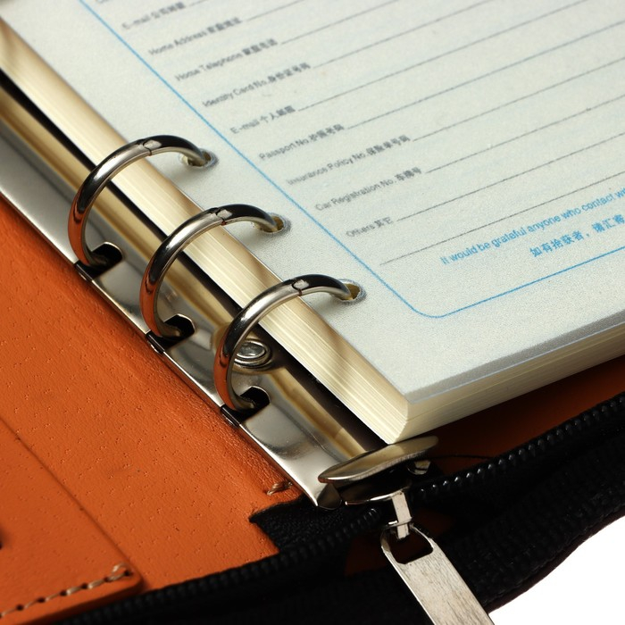 Органайзер на кольцах А6, 96 листов в линейку, на молнии с 3-х сторон, кожзам, МИКС Органайзер на кольцах А6, 96 листов в линейку, на молнии с 3-х сторон, кожзам, МИКС