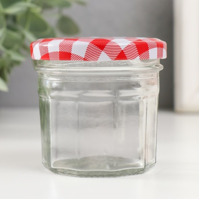 Банка для свечей стекло с крышкой Банка для свечей стекло с крышкой "Многогранник" прозрачная 100 мл 6,7х6,7х6,5 см