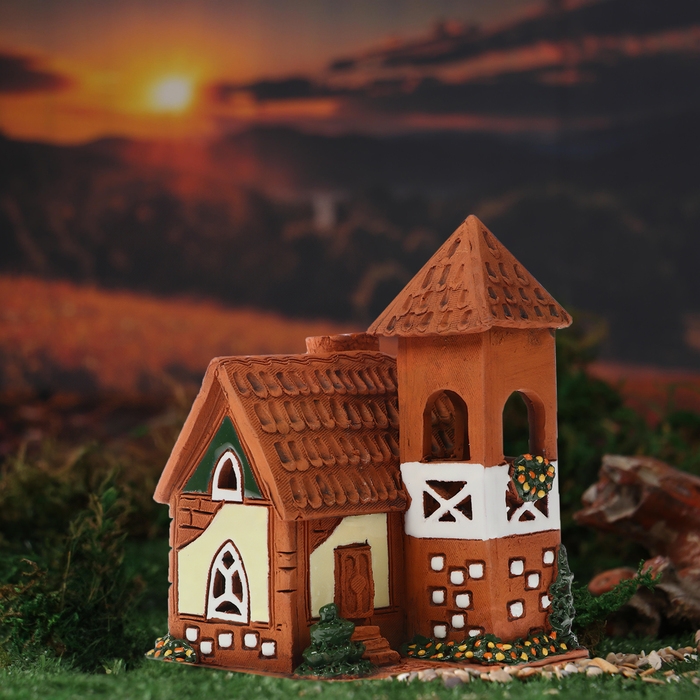 Аромалампа Домик Аромалампа Домик "Август", 15 см, ручная работа, микс