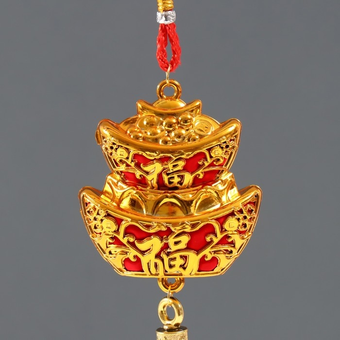 Подвеска пластик, текстиль Подвеска пластик, текстиль "Пирамида из слитков ямб" 4х7,5х35 см