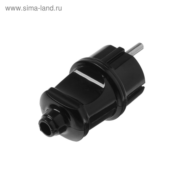 Вилка прямая Smartbuy, 16 А, 250 В, с з/к, черная Вилка прямая Smartbuy, 16 А, 250 В, с з/к, черная