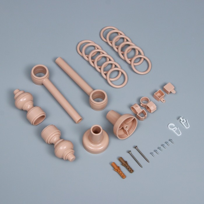 Карниз двухрядный, ширина 120 см, d=28 мм, пластиковые элементы, цвет дуб Карниз двухрядный, ширина 120 см, d=28 мм, пластиковые элементы, цвет дуб