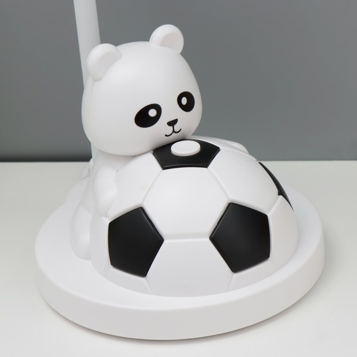 Настольная лампа "Мишка с мячом" LED  черно-белый 14х15х48 см RISALUX