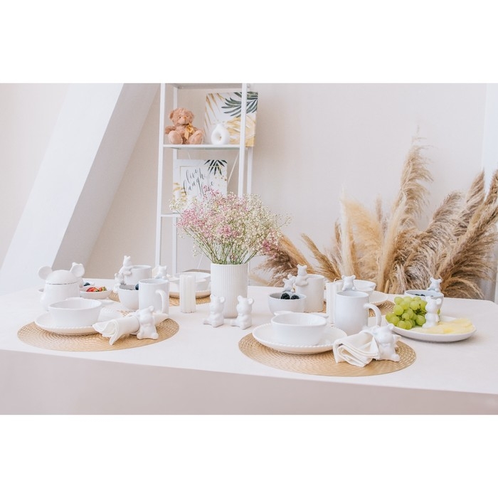 Конфетница керамическая Доляна «Мишка Отто», 290 мл, 15×12×5 см, цвет белый Конфетница керамическая Доляна «Мишка Отто», 290 мл, 15×12×5 см, цвет белый