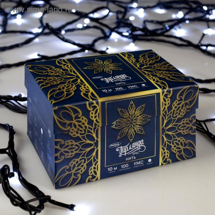 Гирлянда «Нить» 10 м, IP44, УМС, тёмная нить, 100 LED, свечение белое, 220 В Гирлянда «Нить» 10 м, IP44, УМС, тёмная нить, 100 LED, свечение белое, 220 В