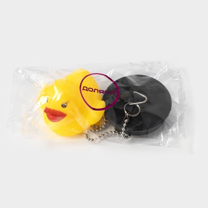 Пробка для ванны с игрушкой Доляна «Утёнок», (диаметр верха 5,1 см, низа 4,6 см), цепочка 40 см Пробка для ванны с игрушкой Доляна «Утёнок», (диаметр верха 5,1 см, низа 4,6 см), цепочка 40 см