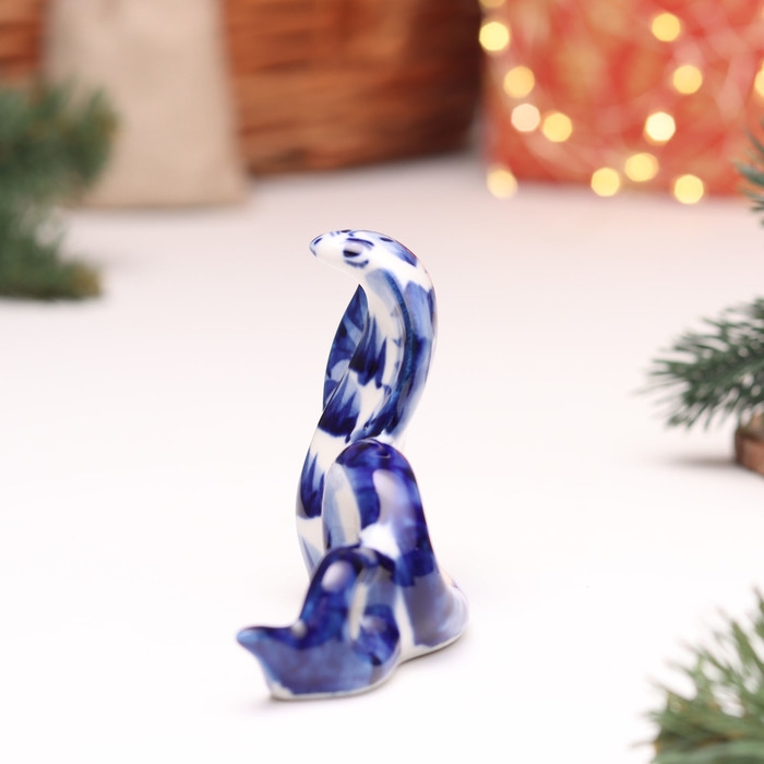 Новый год. Сувенир символ года Новый год. Сувенир символ года "Змея", №14, гжель, 7 см