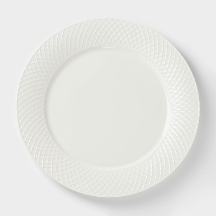 Тарелка фарфоровая обеденная Wilmax &laquo;Юлия Высоцкая&raquo;, d=28 см, цвет белый