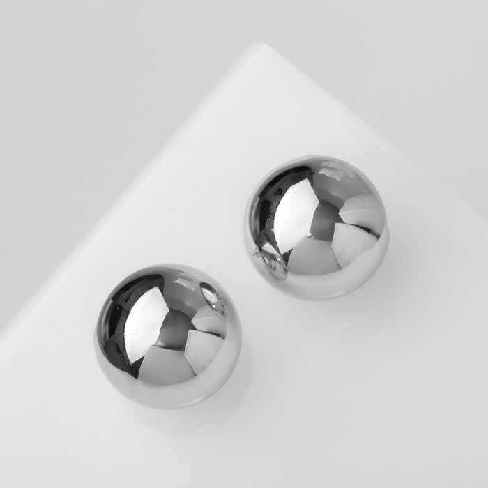 Серьги пластик «Сфера» правда, цвет серебро Серьги пластик «Сфера» правда, цвет серебро