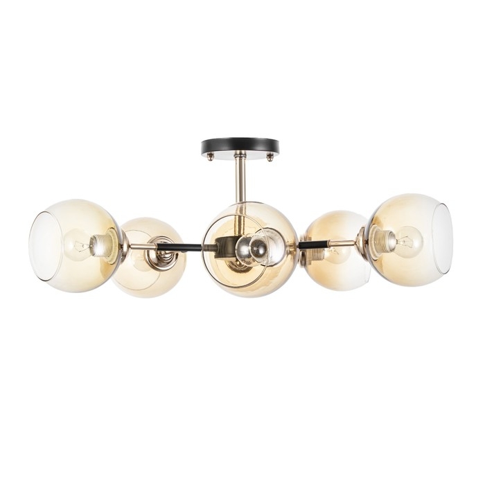 Люстра Люстра "Сендер" 6хЕ27 40Вт черно-золотой 58х58х27 см