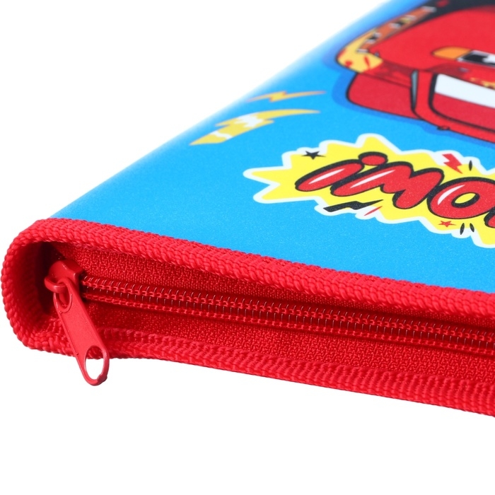 Папка пластиковая для тетрадей А5, на молнии, Тачки Папка пластиковая для тетрадей А5, на молнии, Тачки