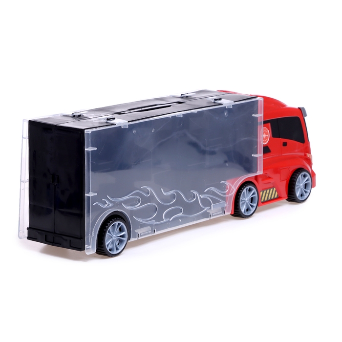 Грузовик &laquo;Перевозчик&raquo;, в наборе 5 машинок, 1 вертолёт, 4 дорожных знака