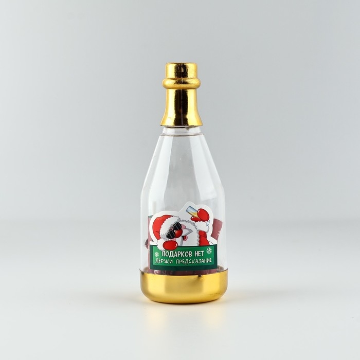 Новогодние пожелания в бутылке «Новый год: Подарков нет, держи предсказание», 15 свитков, 12х5см Новогодние пожелания в бутылке «Новый год: Подарков нет, держи предсказание», 15 свитков, 12х5см