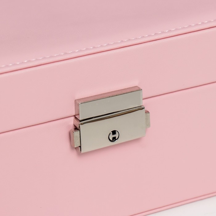 Шкатулка кожзам для украшений  Шкатулка кожзам для украшений "Розовая матовая" 9х23х17 см