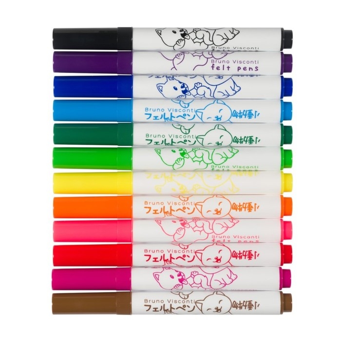 Фломастеры с утолщённым стержнем 12 цветов Joycolor Mini, в пластиковом кармане, МИКС Фломастеры с утолщённым стержнем 12 цветов Joycolor Mini, в пластиковом кармане, МИКС