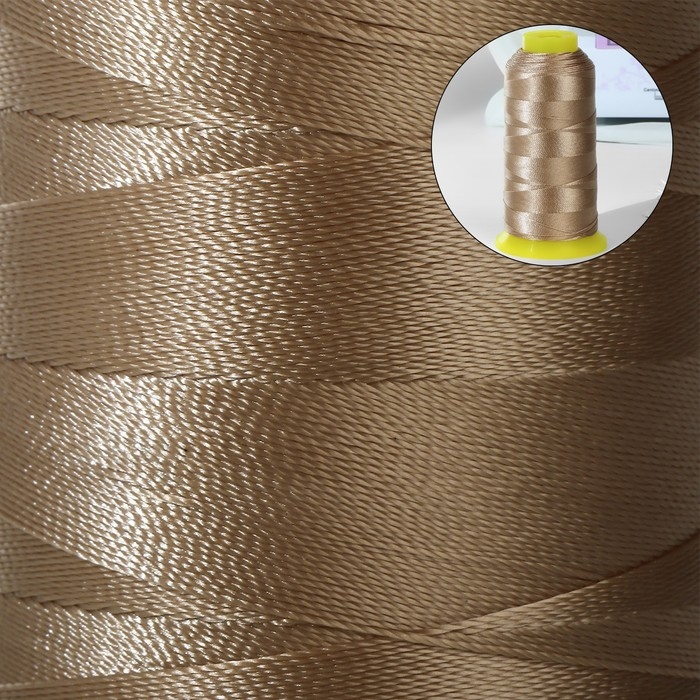 Нитки обувные, 300D/3, 800 м, цвет бежевый Нитки обувные, 300D/3, 800 м, цвет бежевый