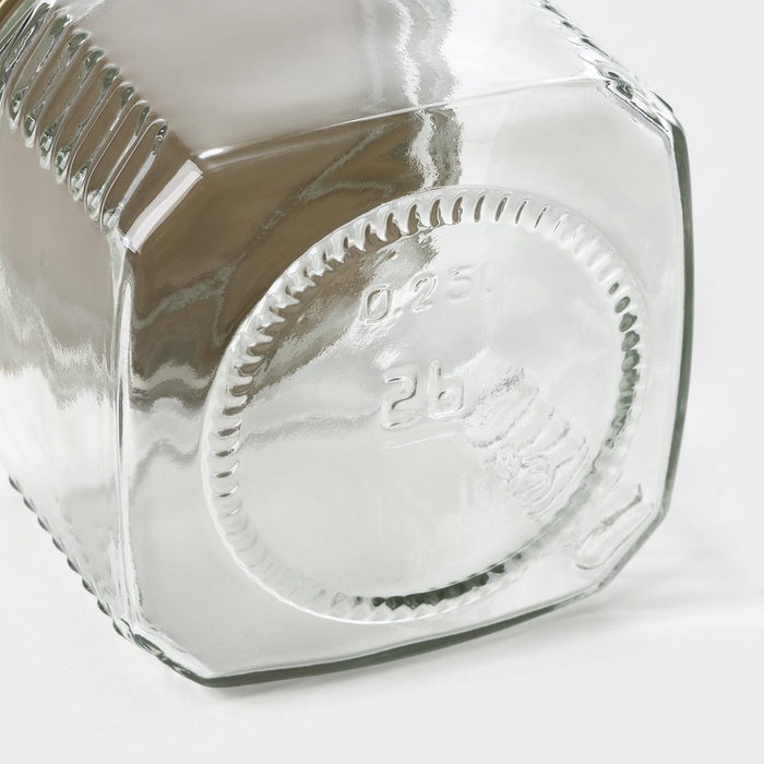 Набор стеклянных банок с золотистой крышкой и этикеткой, ТО-66, 200 мл, 6 шт