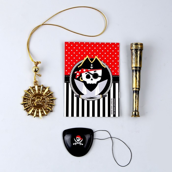 Карнавальный набор «Карамба», 4 предмета: наглазник,орден, подзорн. труба,кодекс Карнавальный набор «Карамба», 4 предмета: наглазник,орден, подзорн. труба,кодекс