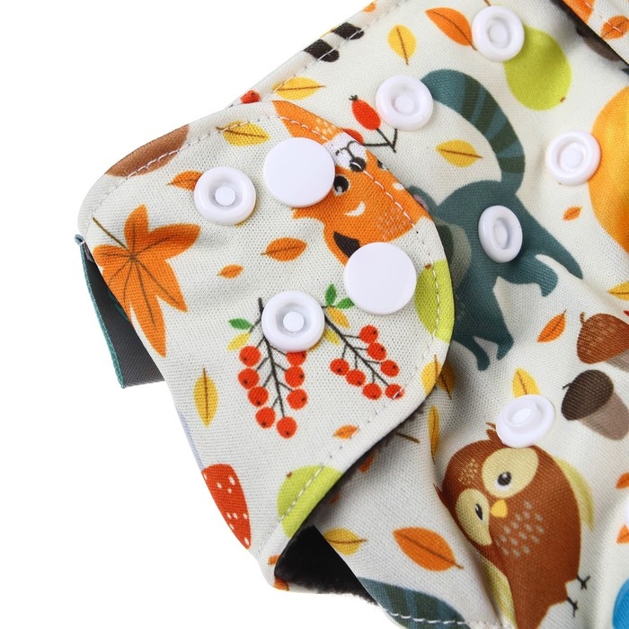 Многоразовый подгузник «Осень», 3-8 кг, угольно-бамбуковая ткань, Крошка Я