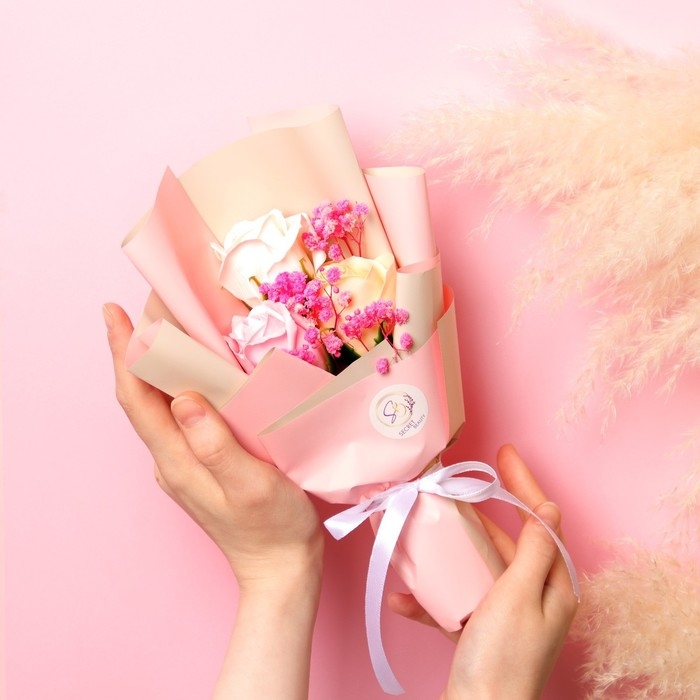 Премиальный букет из мыльных роз, 3 шт Премиальный букет из мыльных роз, 3 шт