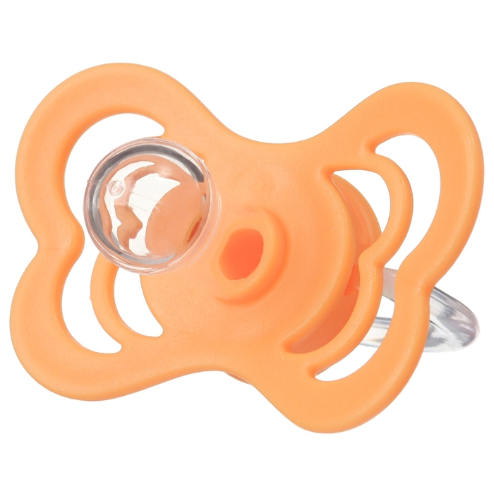 Соска - пустышка силиконовая классическая, от 0 мес., с колпачком, цвет оранжевый Соска - пустышка силиконовая классическая, от 0 мес., с колпачком, цвет оранжевый