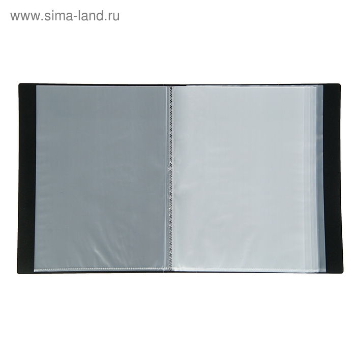 Папка с 80 вкладышами А4, 700 мкм, Calligrata, текстура Папка с 80 вкладышами А4, 700 мкм, Calligrata, текстура "песок", чёрная