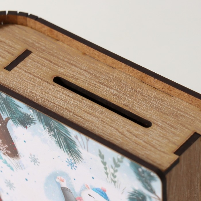 Новогодняя копилка-шкатулка  Новогодняя копилка-шкатулка "Сказочной зимы" 14х12х5 см