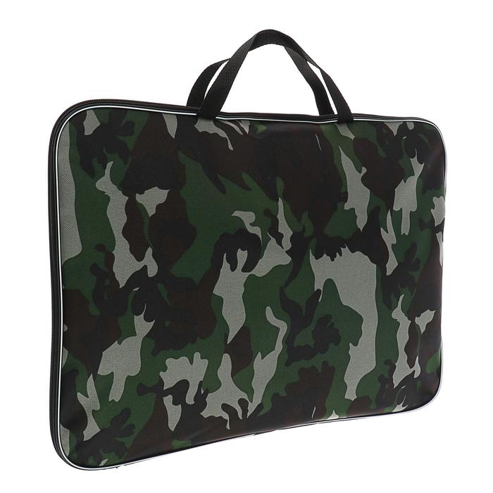 Папка для чертежей и рисунков А3, 470 х 350 х 20 мм, с ручками, текстильная, Calligrata Стандарт, Милитари, плотноть 600D Папка для чертежей и рисунков А3, 470 х 350 х 20 мм, с ручками, текстильная, Calligrata Стандарт, Милитари, плотноть 600D