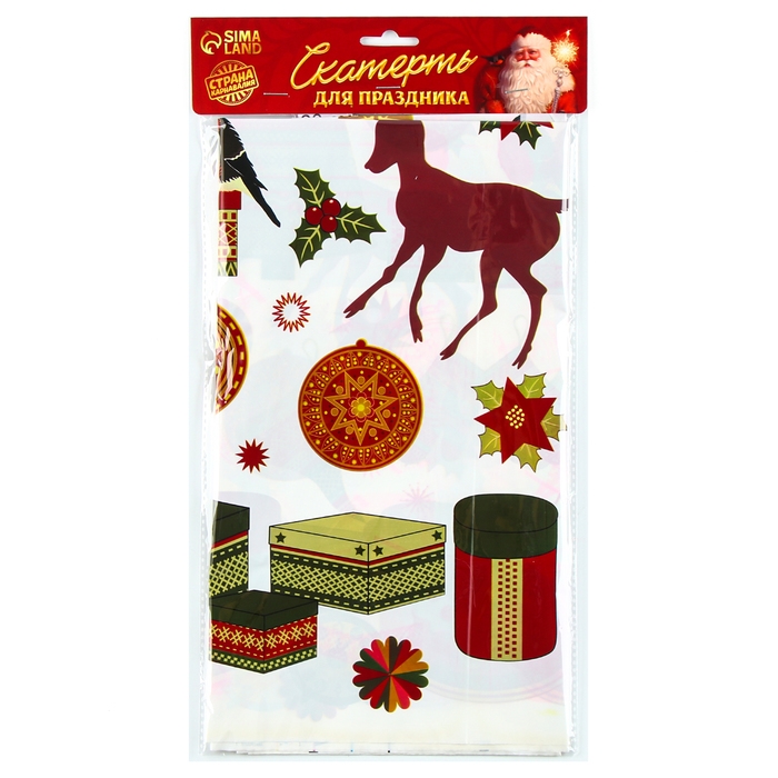 Скатерть &laquo;Новогодние атрибуты&raquo;, 108х180 см